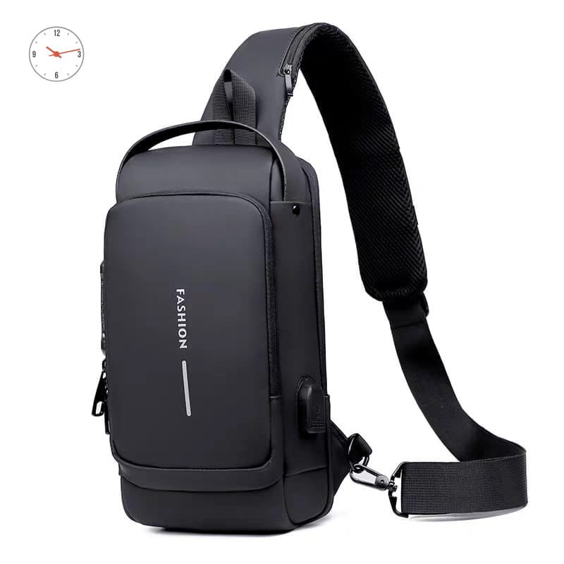 Premium Anti-Theft Crossbody Sling Bag | Waterproof USB Charging Chest Bag for Men