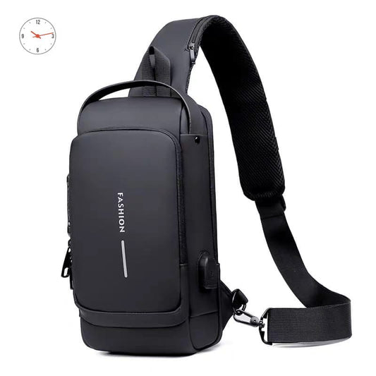 Premium Anti-Theft Crossbody Sling Bag | Waterproof USB Charging Chest Bag for Men