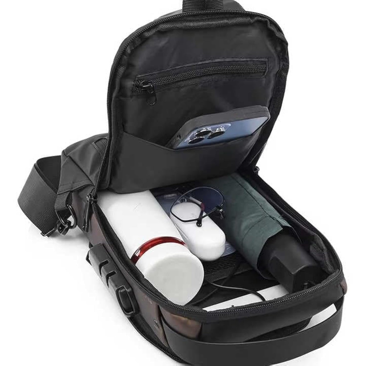 Premium Anti-Theft Crossbody Sling Bag | Waterproof USB Charging Chest Bag for Men